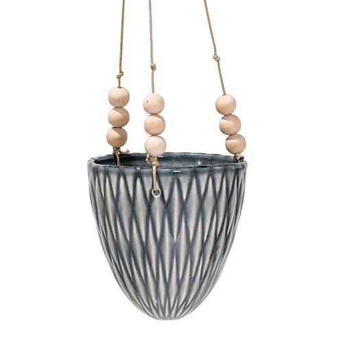 Flowerpot, Hanging, Grey, Stoneware - Macetas, Uruguay | Tutto Deco