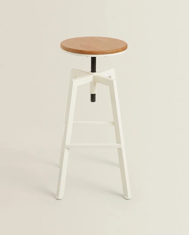 TABURETE ALTO GIRATORIO MADERA Y METAL - Sillas, Uruguay | Zara Home, vista 3