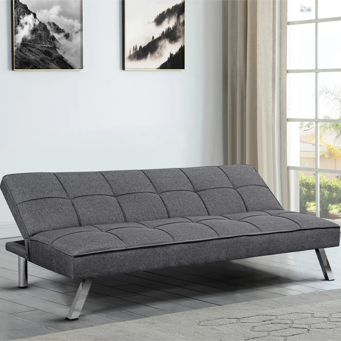 Sofa Cama Volcable Tela Con Patas Metal Metalicas en Gris - Sillones y sofás, Uruguay | Soy Hogar, vista 4