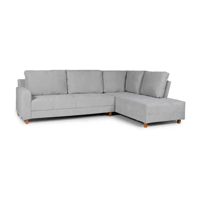 Rinconera Avero - Tela Microfibra - Chaise derecho - Berlin 05 (Ceniza) en Gris - Sillones y sofás, Uruguay | NYR