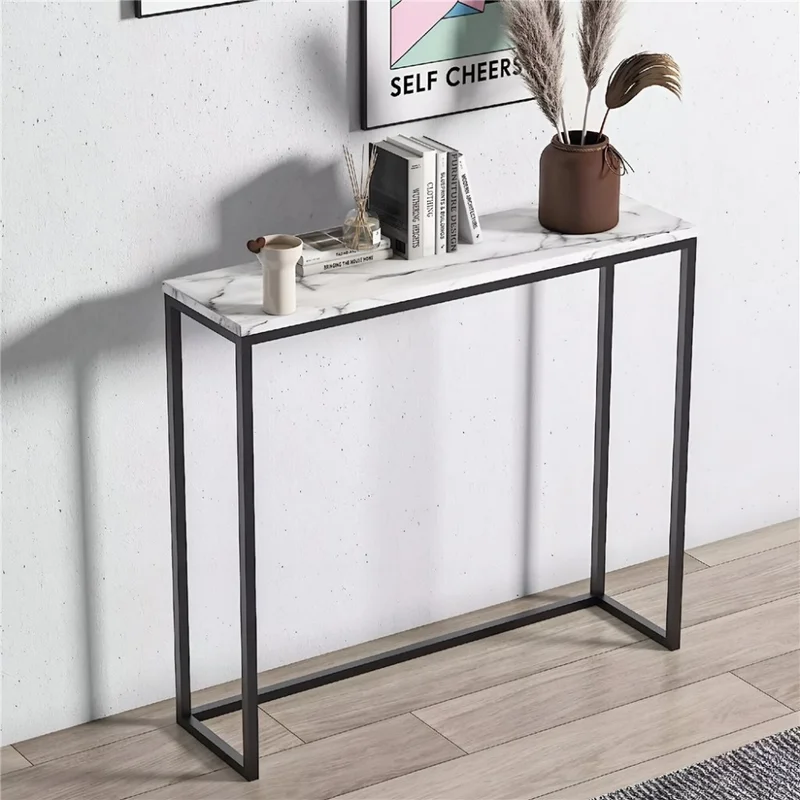 CONSOLA METAL/MARMOL 93x26x77CM BLANCO Y NEGRO en Multicolor - Mesas de arrimo, Uruguay | Koz, vista 3