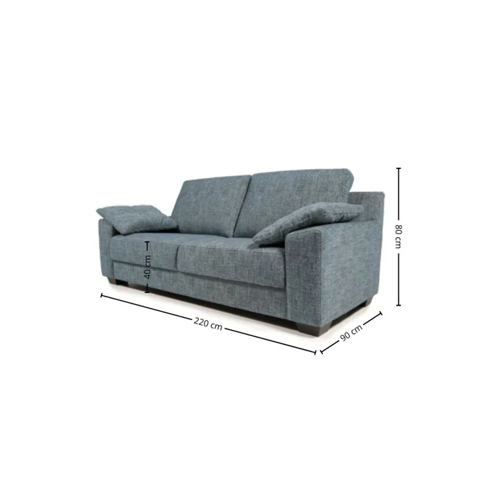 Sofá Zafiro - Tela Aquaclean - 3 cuerpos - A fabricar en Patrón - Sillones y sofás, Uruguay | NYR, vista 3