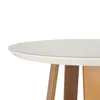 Mesa de Comedor Wood - Redonda con Vidrio - 100 - Off White y Natural en Blanco - Mesas de comedor, Uruguay | NYR, vista 4 de 5