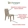 SILLA ALTA - MADERA CINAMOMO - TAPIZADO ARENA en Madera natural - Sillas, Uruguay | Champagne Home, vista 2 de 5