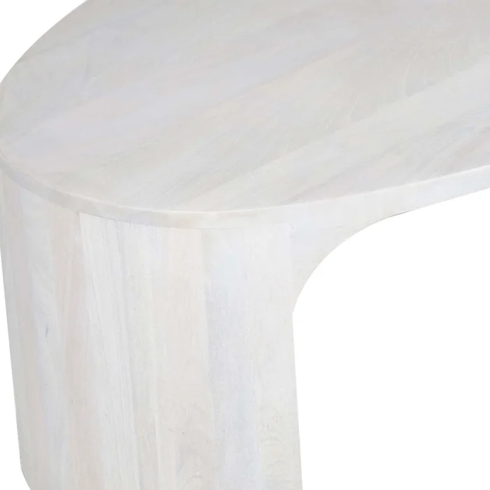 Mesa Ratona Madera Blanco Oval en Blanco - Mesas de living, Uruguay | Divino, vista 5