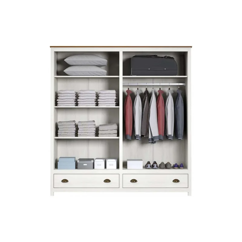 Placard Ropero 4 Puertas Madera Natural-beige Topazio en Blanco - Roperos y placares, Uruguay | Divino, vista 3