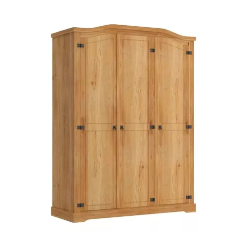 Ropero Curvo 3 Puertas Madera Maciza Línea Monterrey - Natural en Madera natural - Roperos y placares, Uruguay | Ecowood