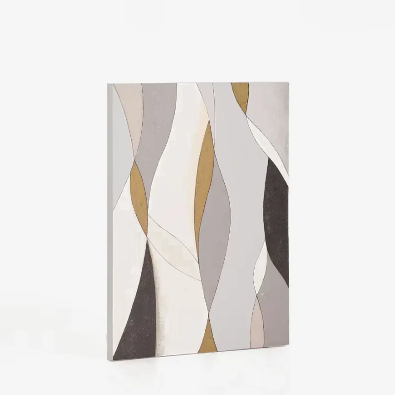 Lienzo abstracto Marvilo gris y mostaza 80 x 100 cm en Multicolor - Decoración de pared, Uruguay | Kavehome