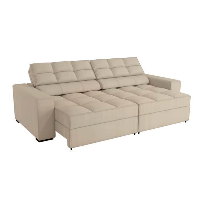 SOFA DELUXE 2.70CM RETRACTIL RECLINABLE 6 POSICIONES en BOUCLE GRIS A056 - Sillones y sofás, Uruguay | Balton, vista 4