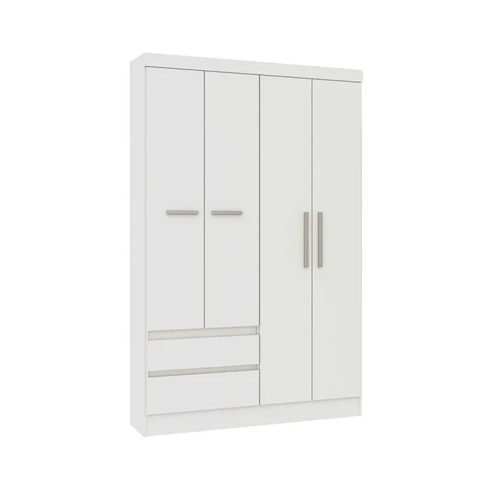 Ropero 4 Puertas en MDP - Viena - Blanco en Blanco - Roperos y placares, Uruguay | Rústico Hogar