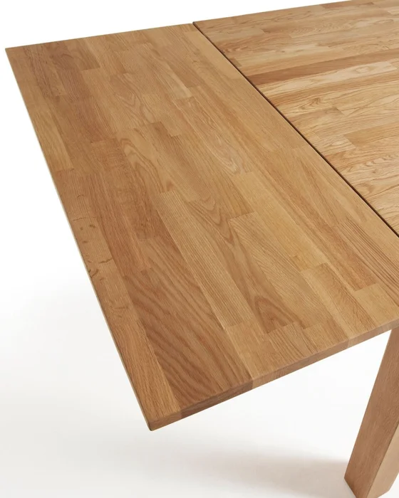 Mesa extensible Isbel 180 (260) x 90 cm madera maciza de roble en Madera natural - Mesas de comedor, Uruguay | Kavehome, vista 3