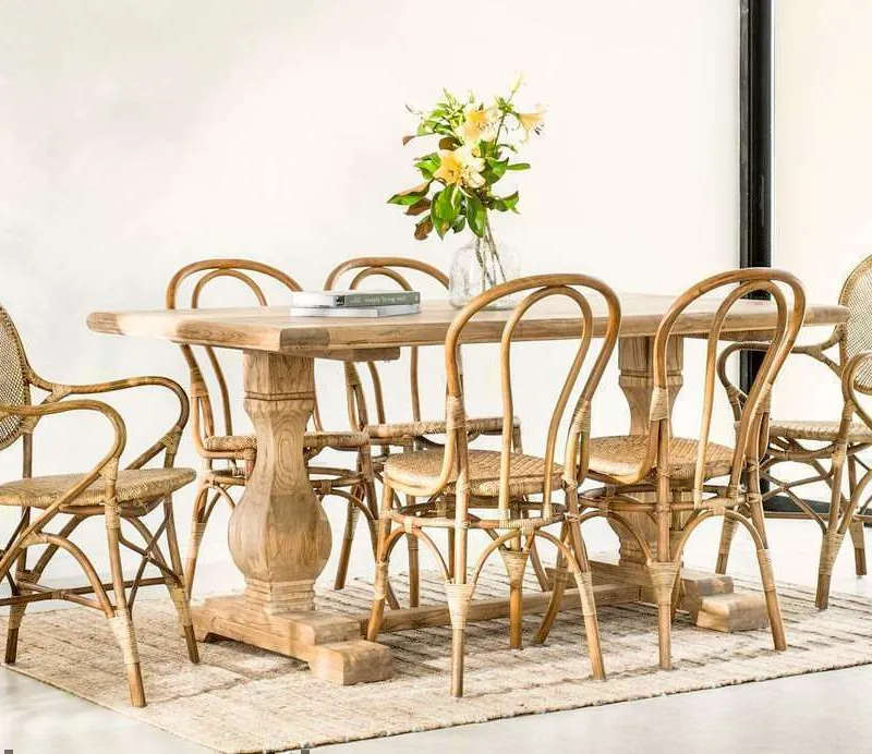 MESA COMEDOR DE OLMO ISABEL - 1.60 X 0.90 MTS en Madera natural - Mesas de comedor, Uruguay | La Iberica
