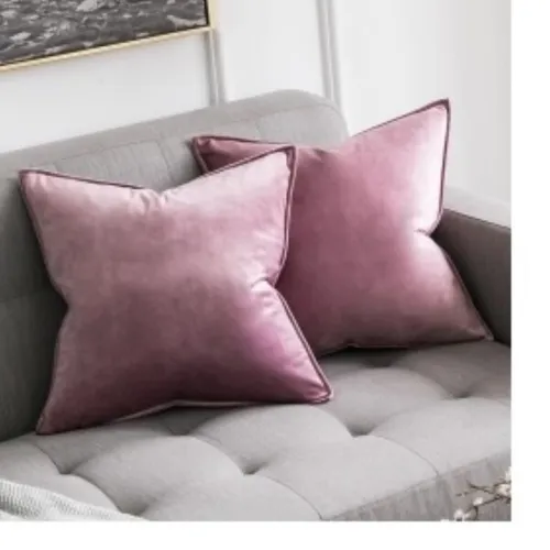 Almohadón Velvet Pink Purple con borde en Multicolor - Textiles, Uruguay | Finkel