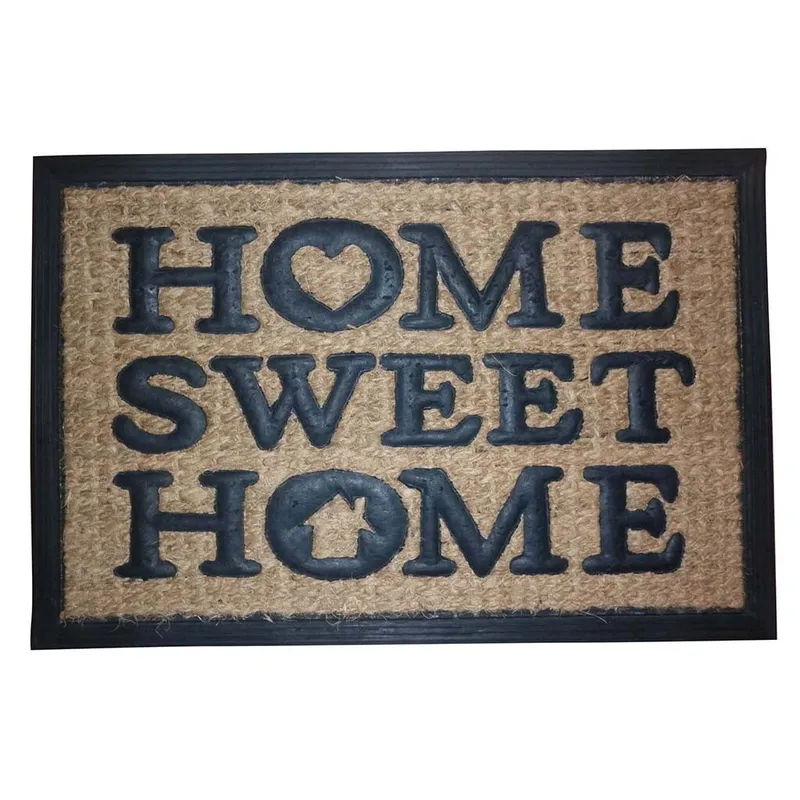 FELPUDO COCO/GOMA 40X60CM H.1CM HOME SWEET HOME en Marrón - Textiles, Uruguay | Decohogar