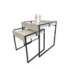Conjunto Mesa Lateral Columbia (Mármol Blanco/Hierro Negro) - Mesas de arrimo, Uruguay | Berna home, vista 1 de 2