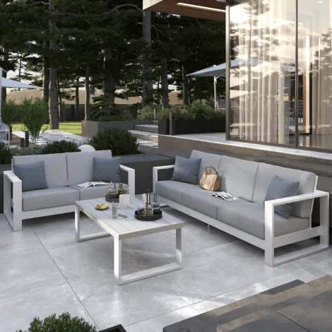 Sofá Athena 3 cuerpos Blanco - Muebles para el exterior, Uruguay | Naterial Uruguay