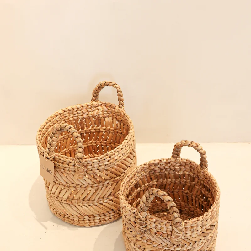Set de Canastos Palu x2 Jacinto de Agua | Casakos en Madera natural - Butacas, banquetas y puffs, Uruguay | Casakos, vista 3