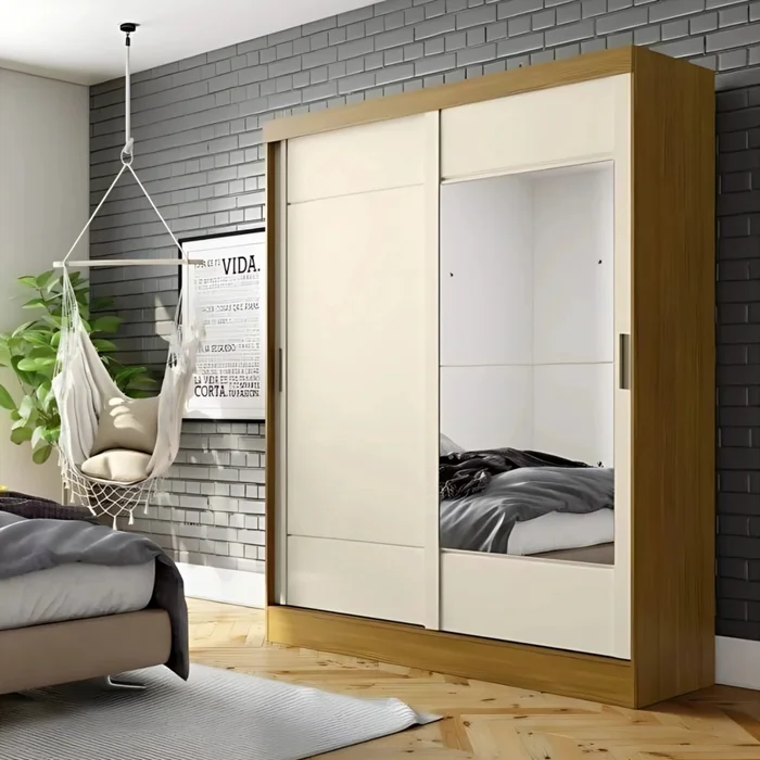 Ropero 2 Puertas B74 - Natural y beige en Multicolor - Roperos y placares, Uruguay | Nario Hogar, vista 2