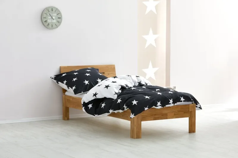 Estructura cama OLSKER 1 Plaza 90x190 color roble natural en Madera natural - Dormitorio, Uruguay | JYSK