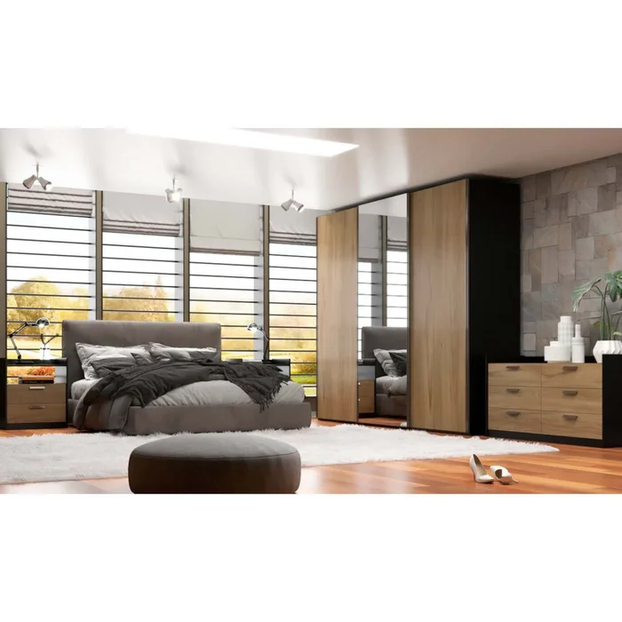 Placard Ropero 3 Puertas Mdf Negro Venetto en Madera natural - Roperos y placares, Uruguay | Divino, vista 4