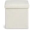 Puf NYSTED 38x38 con almacenaje felpa blanco en Blanco - Butacas, banquetas y puffs, Uruguay | JYSK, vista 2 de 5
