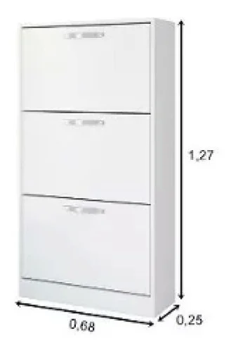 Zapatera Mueble 3 Puertas Dormitorio Blanco 051666 en Blanco - Cómodas, Uruguay | Soy Hogar, vista 5