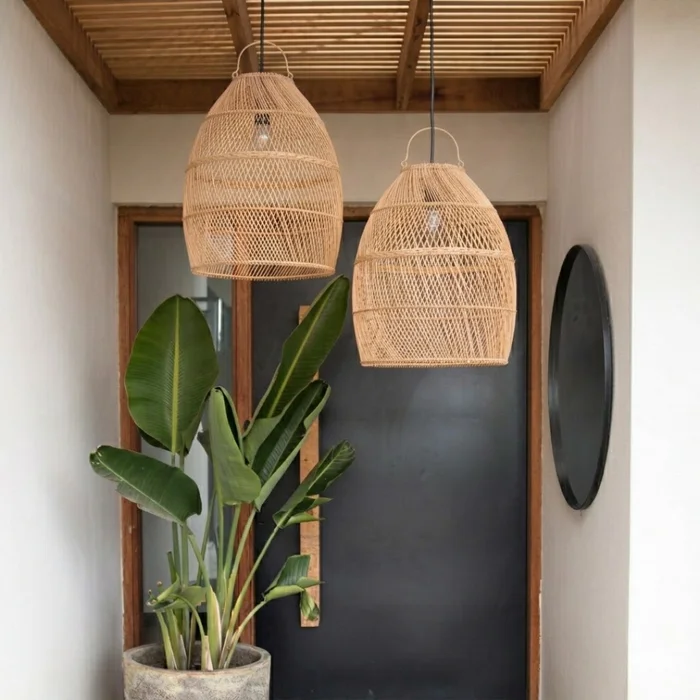 Lámpara de Ratán Tejida a Mano Nai | Casakos en Madera natural - Lámparas colgantes, Uruguay | Casakos, vista 3