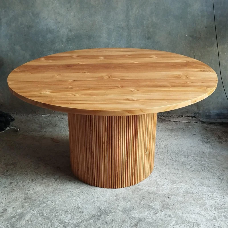 Mesa de Centro Redonda de Teca Luma | Casakos en Madera natural - Mesas de comedor, Uruguay | Casakos, vista 7
