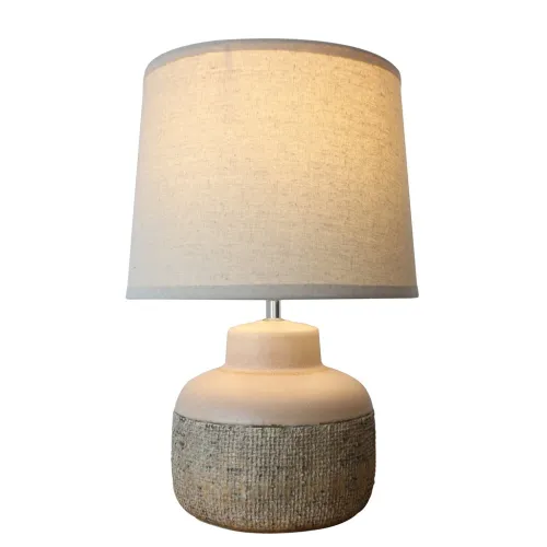 LAMPARA DE MESA CERAMICA D30x45CM TEXTURA MARRON en Beige - Lámparas de mesa, Uruguay | Koz