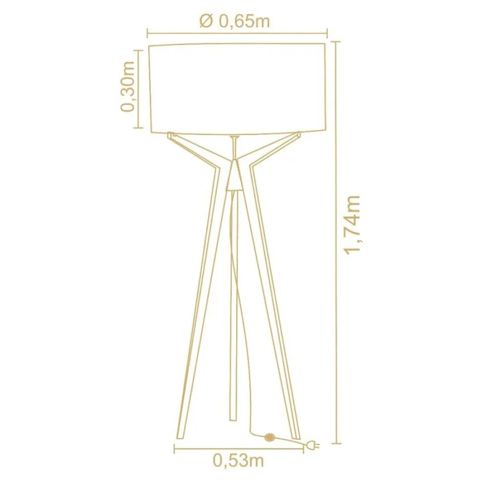LAMPARA DE PIE MADERA MACIZA NAVI TRIPPE CON PANTALLA CRUDA en Madera natural - Lámparas de pie, Uruguay | Champagne Home, vista 2