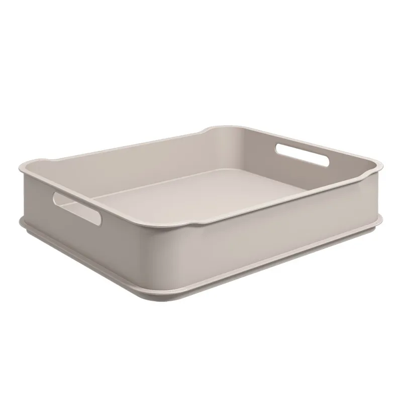 CESTO PLASTICO RECTANGULAR LIGHT GRAY COZA. 38x32x8CM en Gris - Canastos, Uruguay | Decohogar