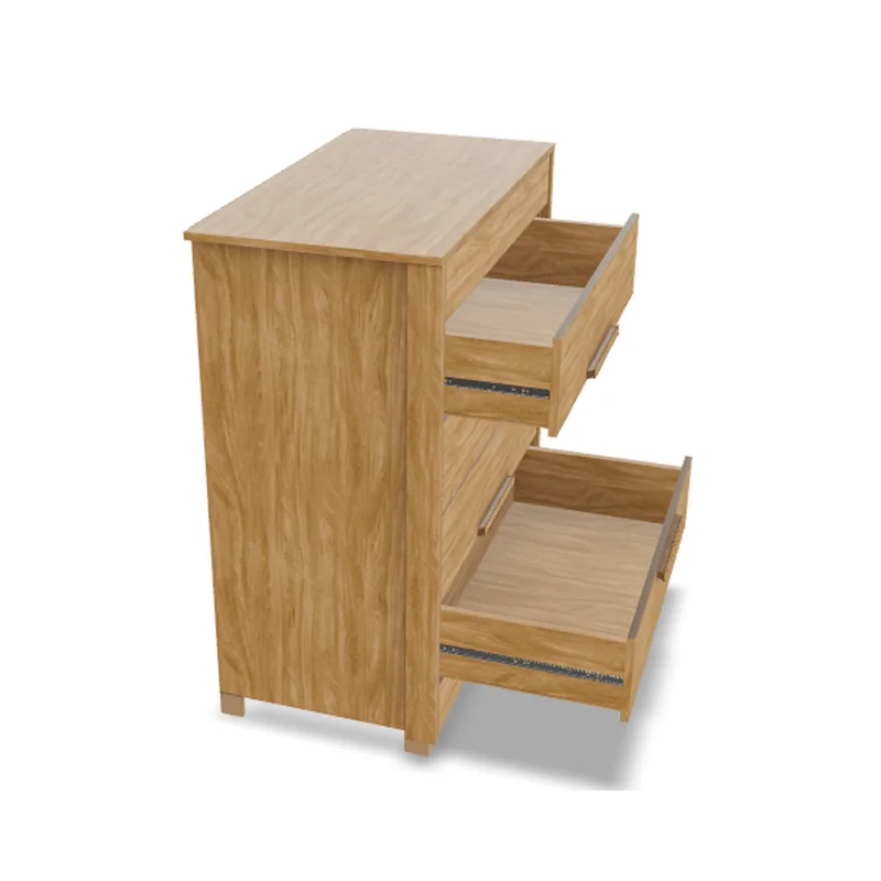 Comoda Cajonera 4 Cajones Correderas Telescópicas Mdp Freijo Off White en Madera natural - Muebles, Uruguay | Soy Hogar, vista 3