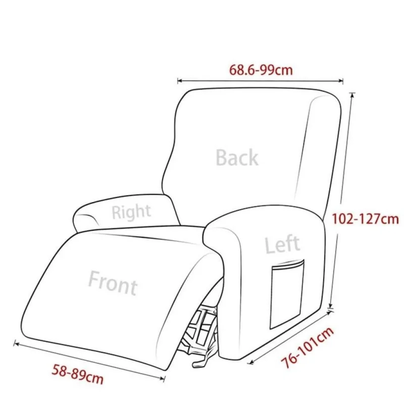 Funda sillón reclinable 1 cuerpo lisa - crema en Beige - Textiles, Uruguay | Buho Store, vista 3