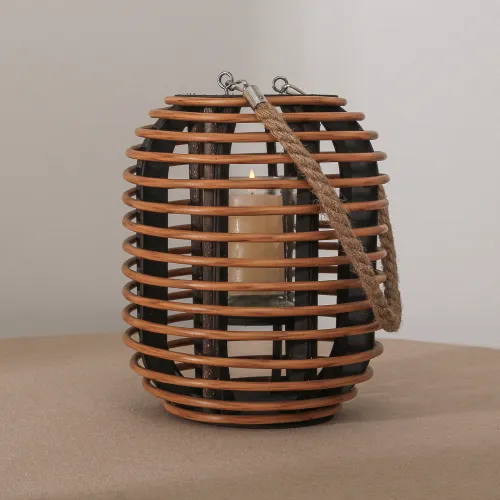 Fanal Bamboo Con Asa De Yute - Velas y Portavelas, Uruguay | Tiendas Montevideo