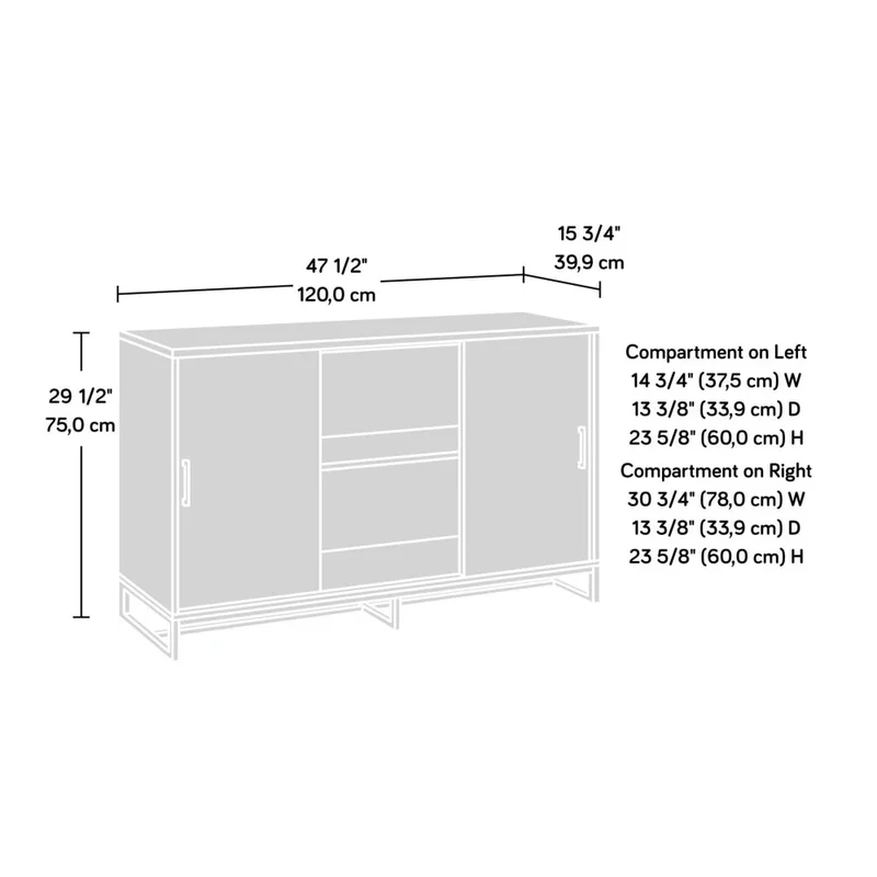 Rack para tv 50" Puertas Corredizas Sauder en Madera natural - Muebles para TV, Uruguay | Ecowood, vista 5