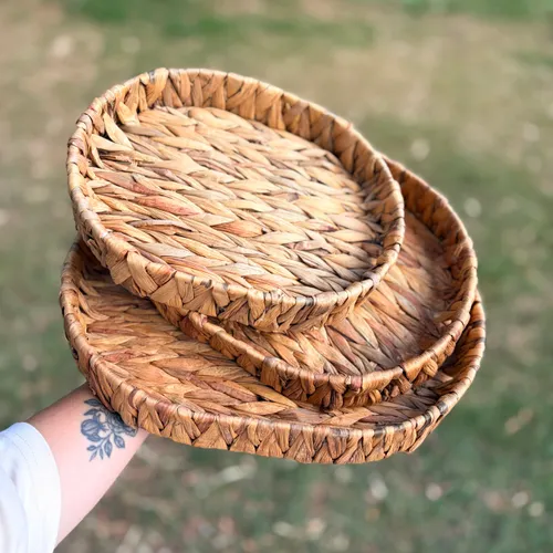 Bandeja de fibra natural oval - Canastos, Uruguay | Tu Garage