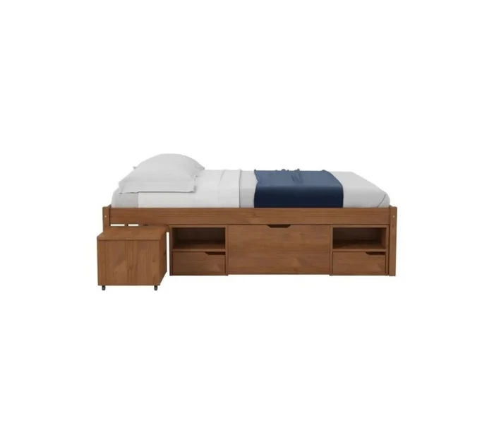 Cama Queen 4 Cajones - Linea Charme - Amendoa en Marrón - Dormitorio, Uruguay | Rústico Hogar, vista 3