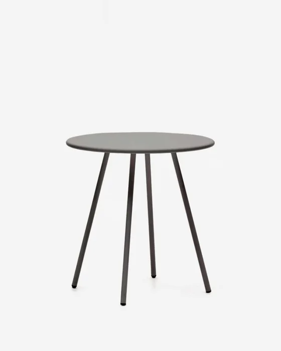 Mesa redonda de exterior Montjoi de acero - con acabado gris Ø 70 cm en Gris - Muebles para el exterior, Uruguay | Kavehome