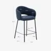 Taburete Maina - de chenilla azul y patas de acero con acabado azul FSC Mix Credit 65 cm en Azul - Butacas, banquetas y puffs, Uruguay | Kavehome, vista 10 de 10