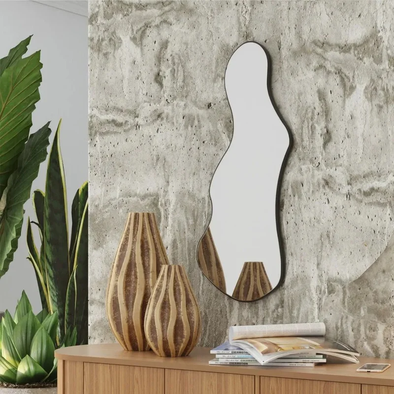 Espejo Organico Marena Irregular 89cm 100% Mdf Negro Mate en Negro - Espejos, Uruguay | Balton, vista 3