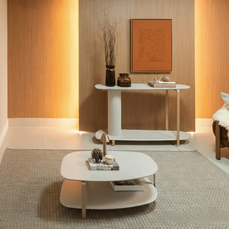 Mesa Ratona Santorini 90CM Organica en Beige - Mesas de living, Uruguay | Balton, vista 6