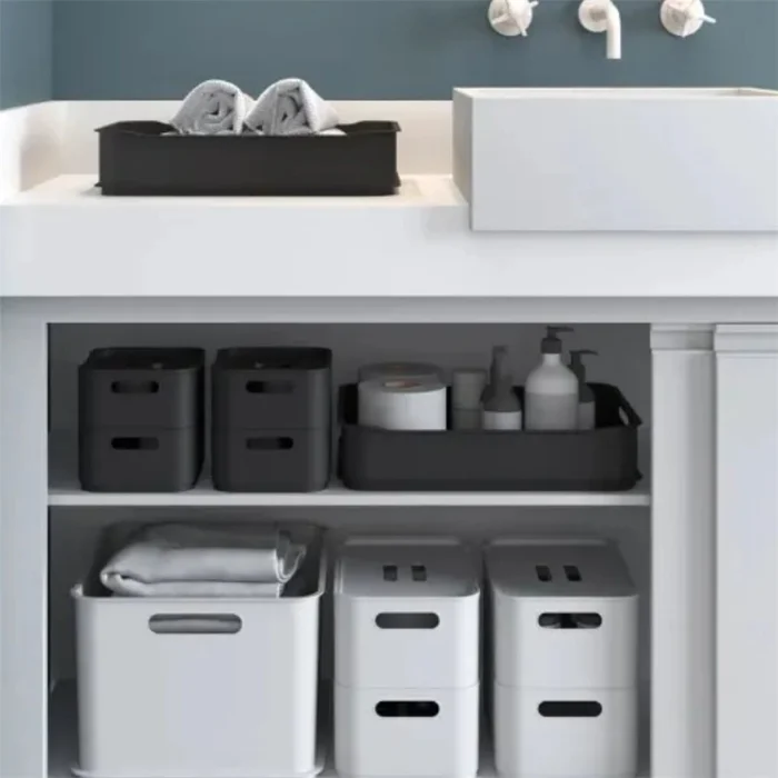 CESTO PLASTICO RECTANGULAR 18.5*15*8CM NATURAL COZA en Blanco - Canastos, Uruguay | Decohogar, vista 2