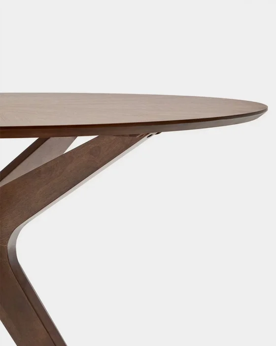 Mesa redonda Naanim - de chapa de nogal Ø 100 cm en Marrón - Mesas de comedor, Uruguay | Kavehome, vista 5