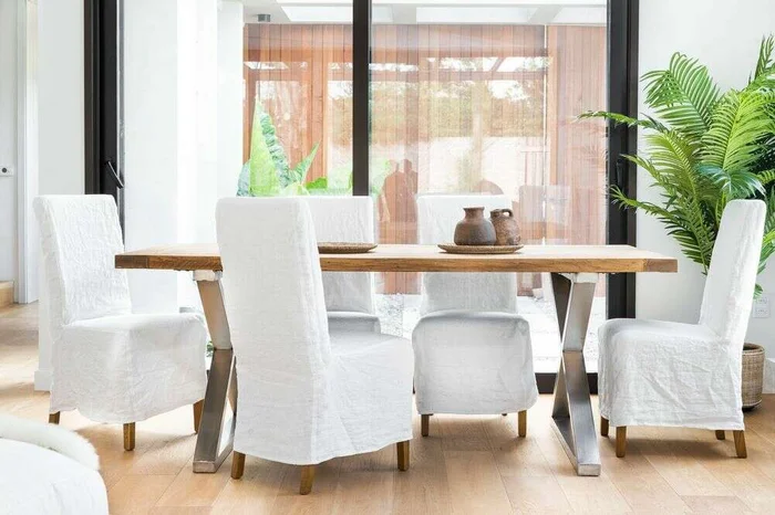 FUNDA SILLA AÑO 50 - LINO BLANCO en Blanco - Sillas, Uruguay | La Iberica, vista 5