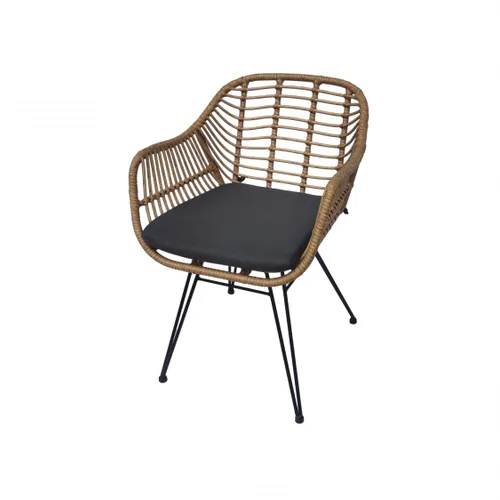SILLA DE COMEDOR C/POSABRAZOS RATTAN Y METAL en Multicolor - Sillas, Uruguay | Alfa Ventas