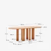 Mesa ovalada Mailen - en chapa de fresno con acabado natural Ø 220 x 105 cm en Madera natural - Mesas de comedor, Uruguay | Kavehome, vista 7 de 7
