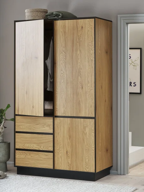 Armario ODENSE 120x210 combi roble en Madera natural - Roperos y placares, Uruguay | JYSK, vista 2