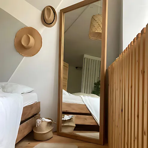 Espejo nordico de pino cepillado 180x80cm en Madera natural - Espejos, Uruguay | Treehouse Deco