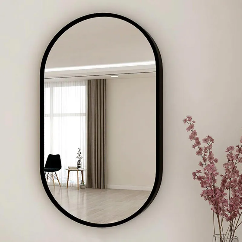 Espejo Oval negro 50x80cm Alumino en Negro - Espejos, Uruguay | Alta Gracia Deco