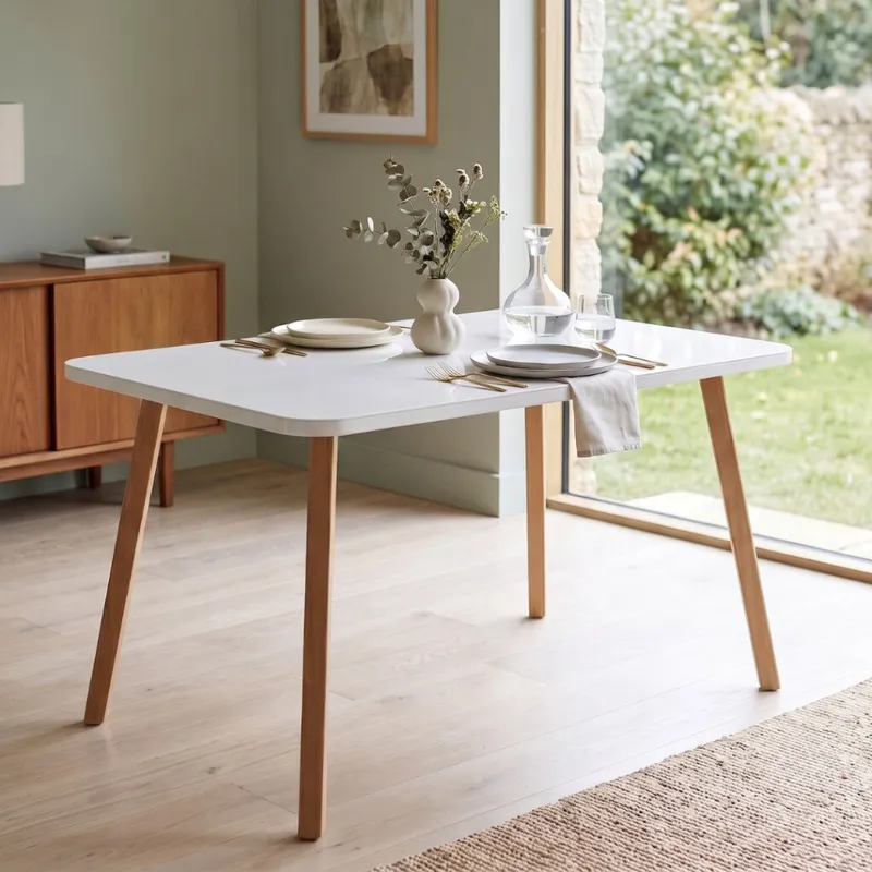 Mesa de comedor Rectangular Vidrio Hielo - Ariel en Blanco - Mesas de comedor, Uruguay | Rústico Hogar